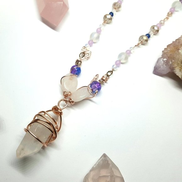 Angelic Cloud Faerie Clear Quartz Crystal Necklace - Picture 6 of 8